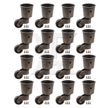 BQLZR  Antique Zinc Alloy Casters for 3.7cm Dia Table Sofa Furniture Legs