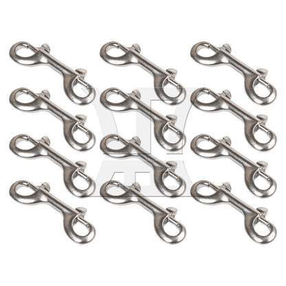 BQLZR  Stainless Steel Bolts Snap Hooks 3.55inch Metal Chain Clips Silver