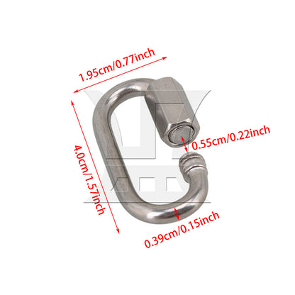BQLZR Stainless Steel Chain Connectors Threaded Locking Link Clips for Rope Connecting M4