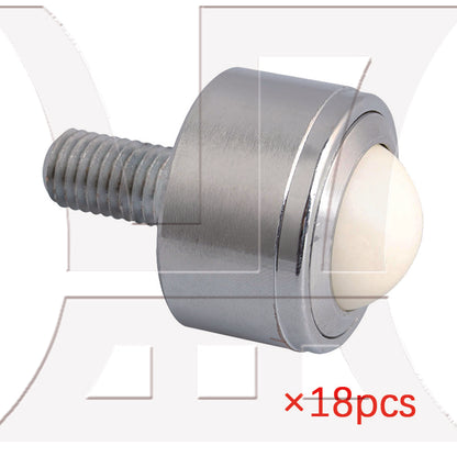 BQLZR 18pcs heavy-duty carbon steel straight tube bearing bull eye wheel belt screw 25mm