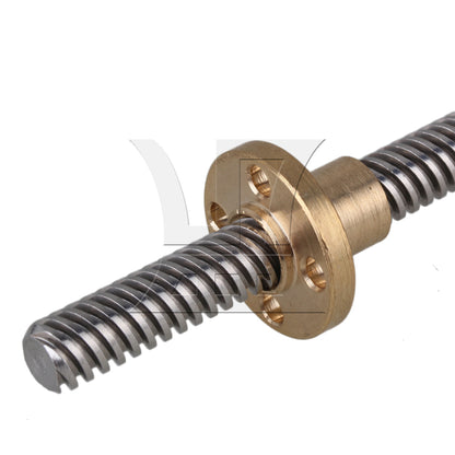 BQLZR  Lead Screw Rod 25cm Length 0.8cm w/ Brass Nut for 3D Printer Repair