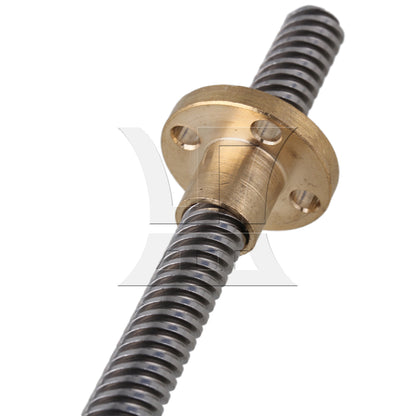 BQLZR  Lead Screw Rod 25cm Length 0.8cm w/ Brass Nut for 3D Printer Repair