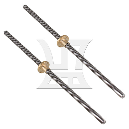 BQLZR  Lead Screw Rod 25cm Length 0.8cm w/ Brass Nut for 3D Printer Repair