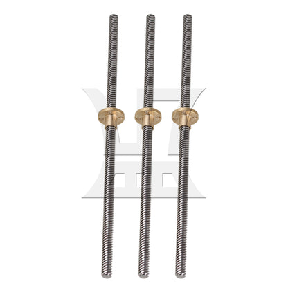BQLZR  Lead Screw Rod 25cm Length 0.8cm w/ Brass Nut for 3D Printer Repair