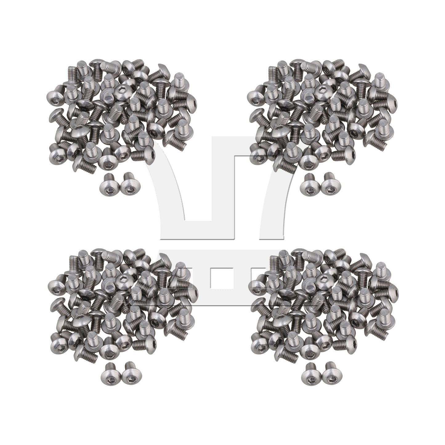BQLZR  Silvery Metric Thread M5 Button Head Hex Socket Cap Screws Bolts
