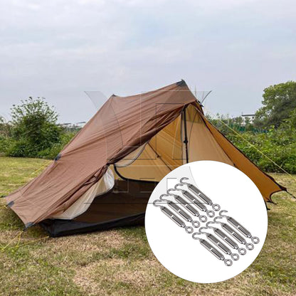BQLZR 10 Pieces Stainless Steel M5 Hook & Eye Turnbuckle Adjust Chain Rigging Silver