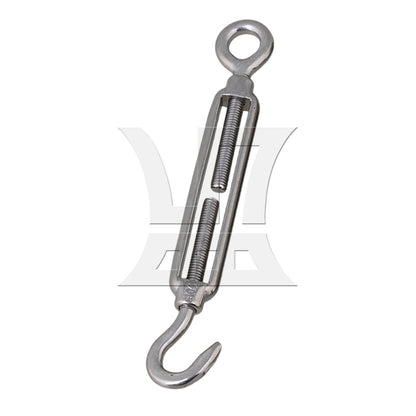 BQLZR 10 Pieces Stainless Steel M5 Hook & Eye Turnbuckle Adjust Chain Rigging Silver