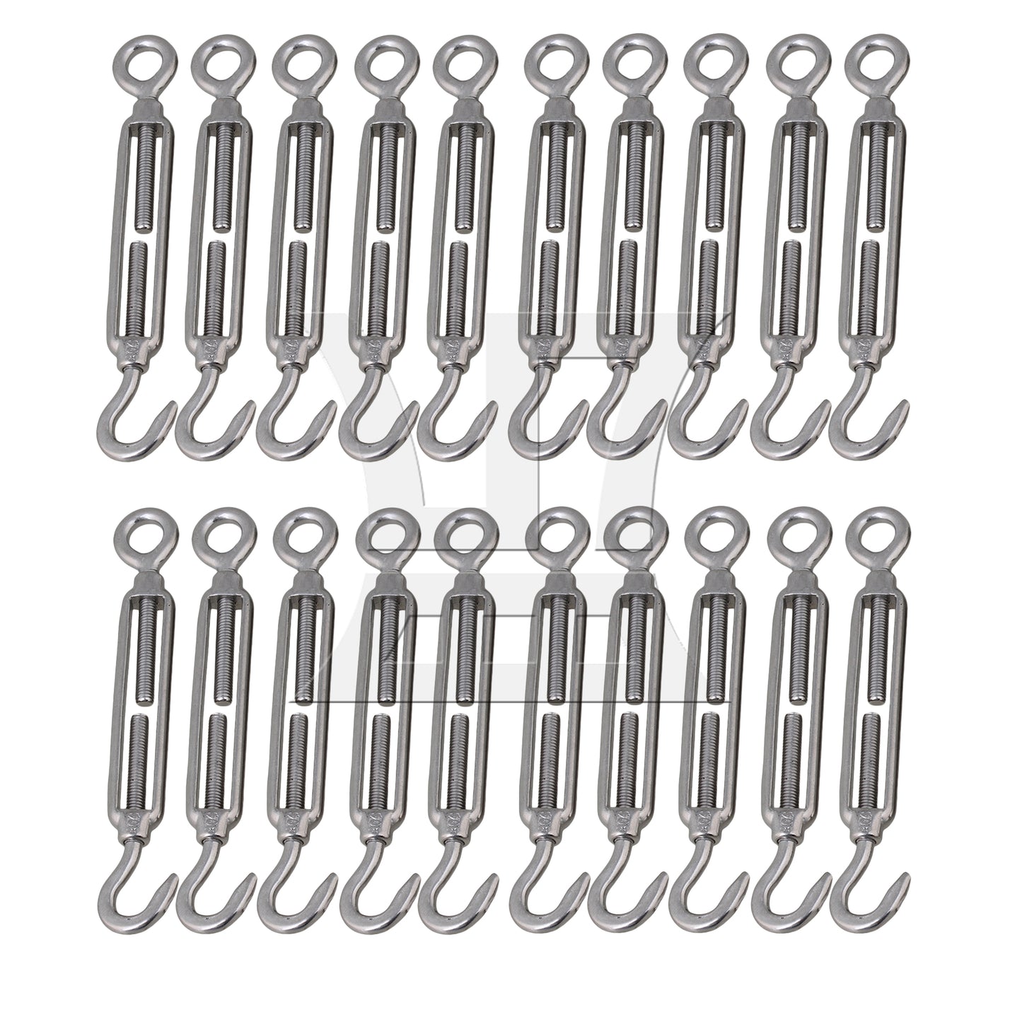 BQLZR BQLZR Silver M5 Hook & Eye Turnbuckle Wire Rope 304 Stainless Steel