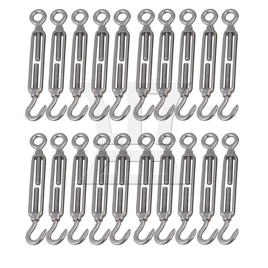 BQLZR BQLZR Silver M5 Hook & Eye Turnbuckle Wire Rope 304 Stainless Steel