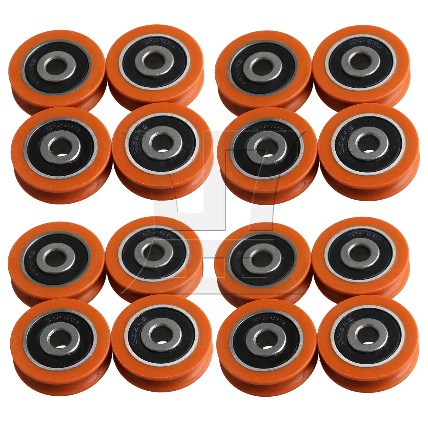 BQLZR  Nylon Round Shape Groove Guide Roller Bearing Pulley Wheel Orange