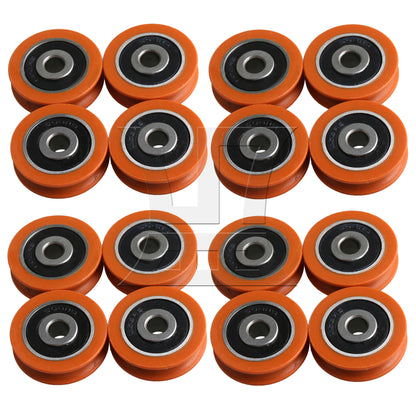 BQLZR  Nylon Round Shape Groove Guide Roller Bearing Pulley Wheel Orange