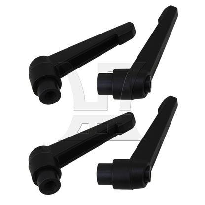 BQLZR 2pcs Machinery M8 Female Thread Adjustable Handle Metal Knob Lever Black