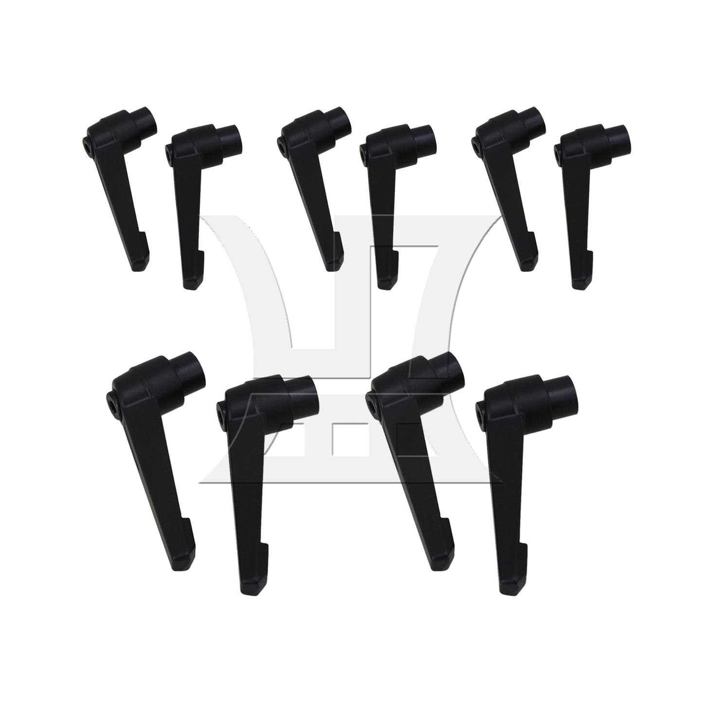 BQLZR 2pcs Machinery M8 Female Thread Adjustable Handle Metal Knob Lever Black