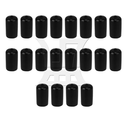 BQLZR Black Round Rubber Finisher Pipe Stop Screw Thread Cover 14mm Dia