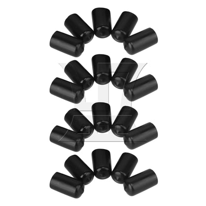 BQLZR Black Round Rubber Finisher Pipe Stop Screw Thread Cover 14mm Dia