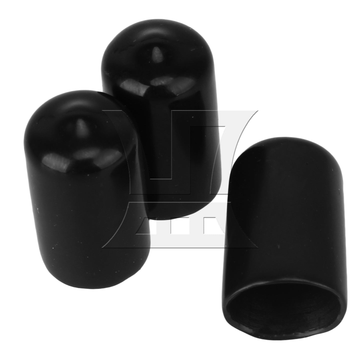 BQLZR Black Round Rubber Finisher Pipe Stop Screw Thread Cover 14mm Dia