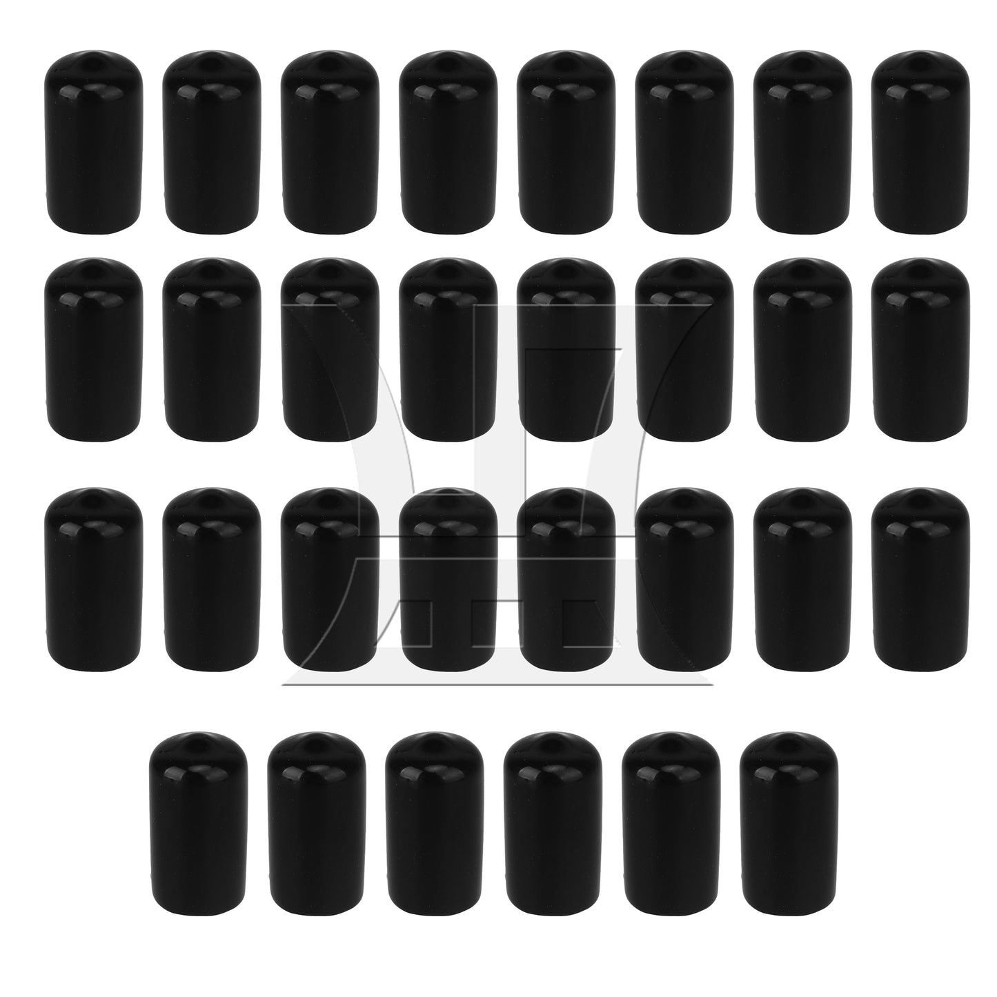 BQLZR Black Round Rubber Finisher Pipe Stop Screw Thread Cover 14mm Dia