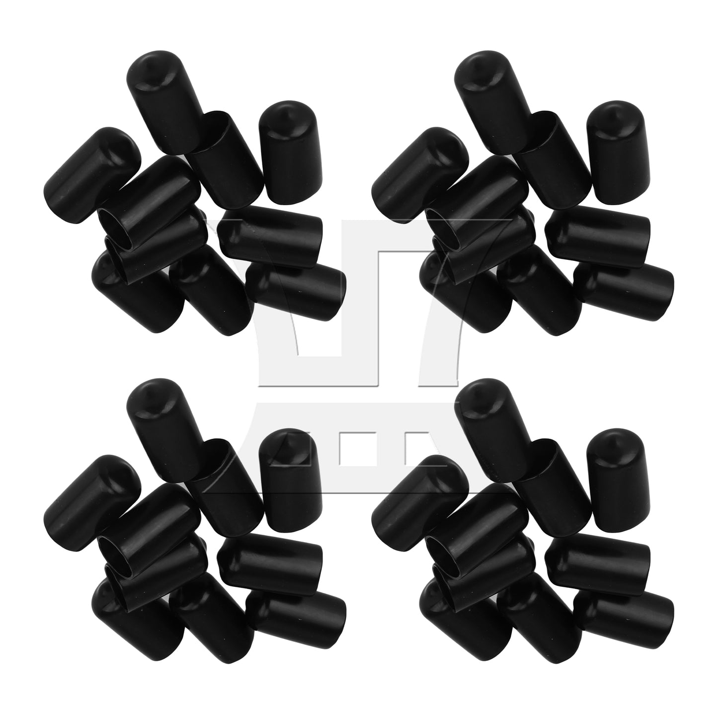 BQLZR Black Round Rubber Finisher Pipe Stop Screw Thread Cover 14mm Dia