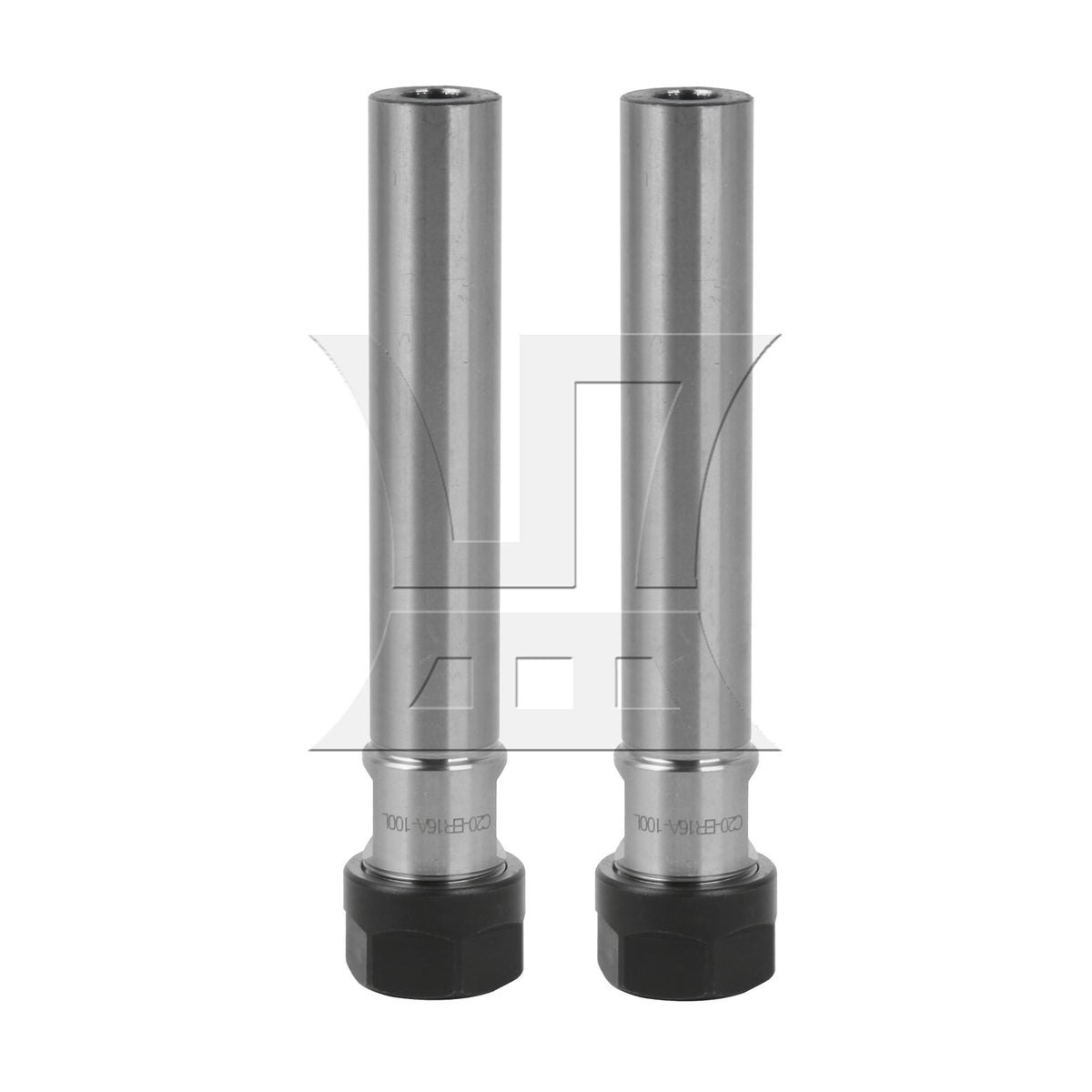 BQLZR 2 Pieces C20-ER16A-100L Straight Collet Milling Chuck Holder 2cm x 10cm Silver