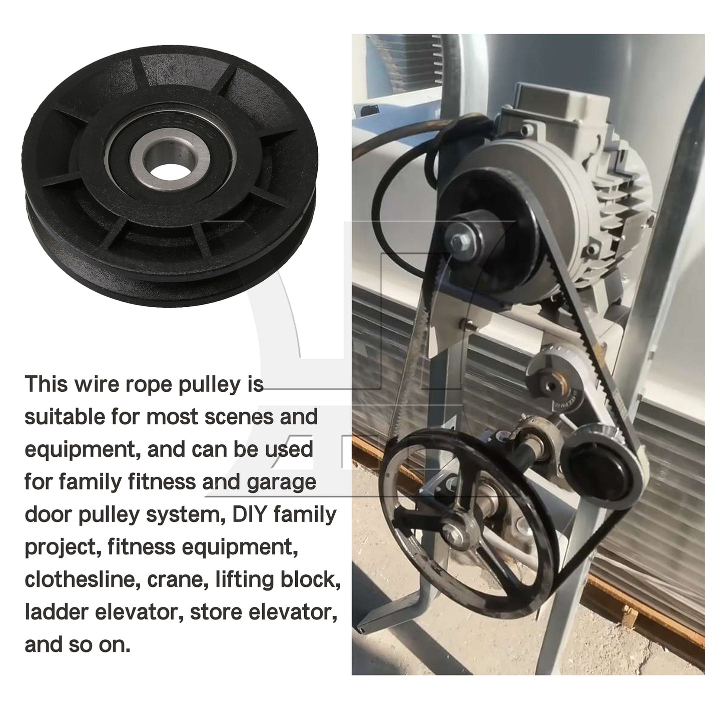 BQLZR Black Bearing Pulley Cable Wheel 6x1x1.2cm for Gym Equipment Parts