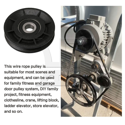 BQLZR Black Bearing Pulley Cable Wheel 6x1x1.2cm for Gym Equipment Parts