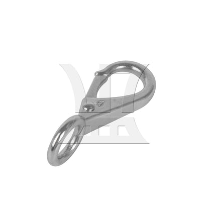 BQLZR 304 Stainless Steel Fixed Eye Hook 0# Silver for Car Keychain