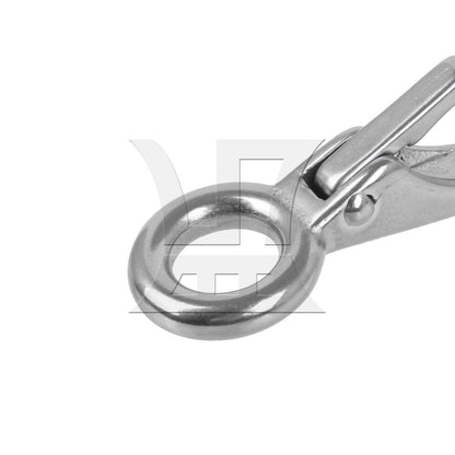 BQLZR 304 Stainless Steel Fixed Eye Hook 0# Silver for Car Keychain