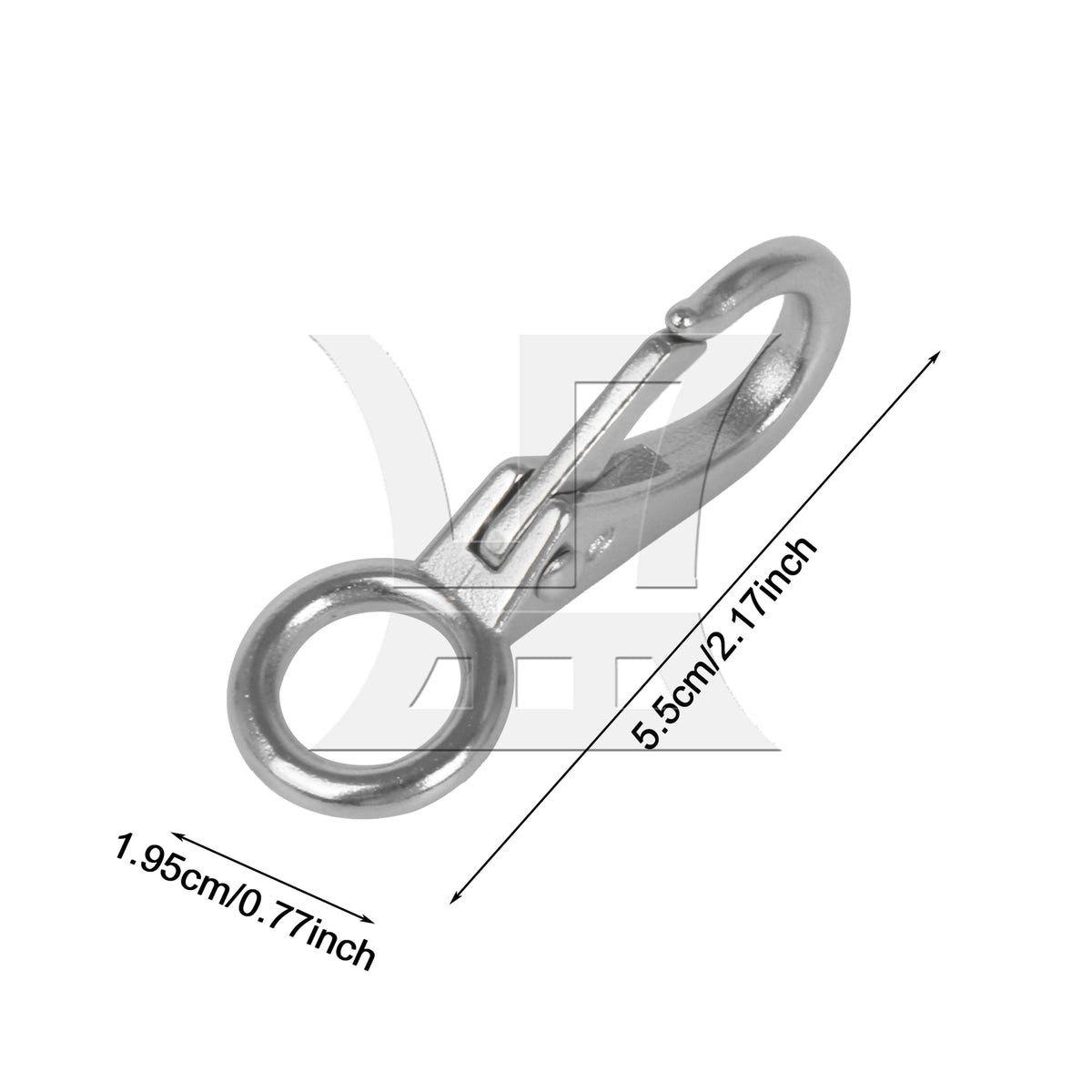 BQLZR 304 Stainless Steel Fixed Eye Hook 0# Silver for Car Keychain