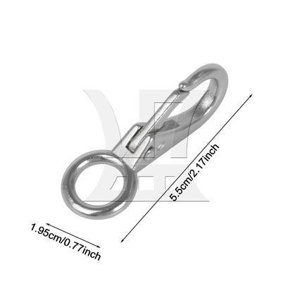 BQLZR 304 Stainless Steel Fixed Eye Hook 0# Silver for Car Keychain