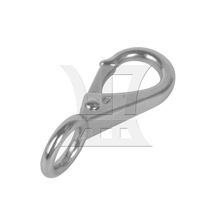 BQLZR 304 Stainless Steel Fixed Eye Hook 0# Silver for Car Keychain