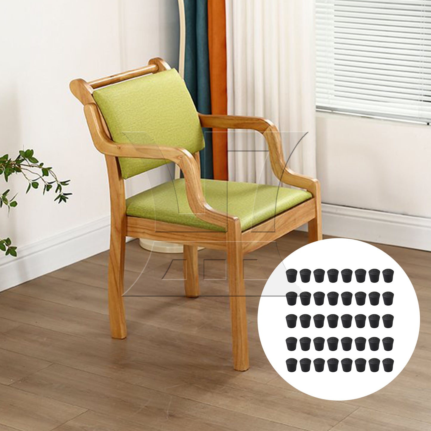 BQLZR  Anti-Slip Synthetic Rubber Table Chair Leg Tips Caps 1x2.1x0.22cm