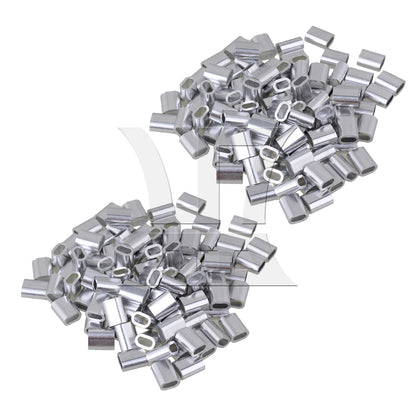 BQLZR M3 Silver Color Aluminum Clip Oval Wire Rope Ferrule Clamp Pack