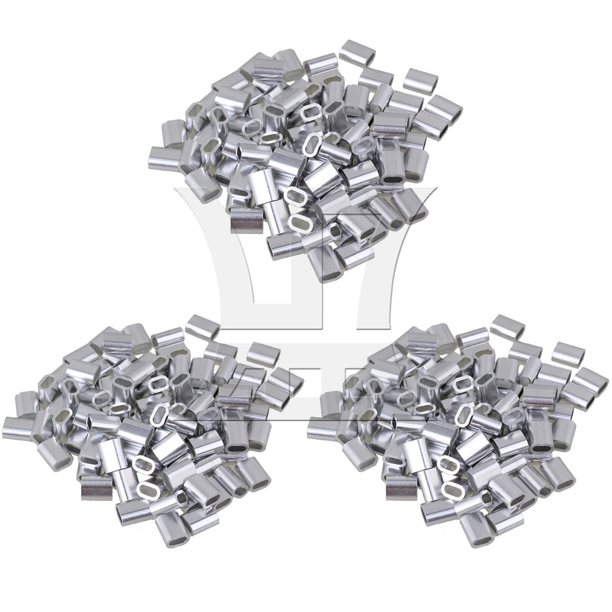 BQLZR M3 Silver Color Aluminum Clip Oval Wire Rope Ferrule Clamp Pack
