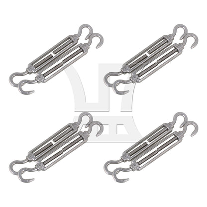BQLZR  Silver European Style 304 Stainless Steel M6 Thread Turnbuckle Hook to Hook