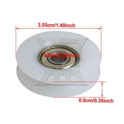 BQLZR White Nylon Bearing Pulley 6x35.5x9mm for Door Windows Repair Part