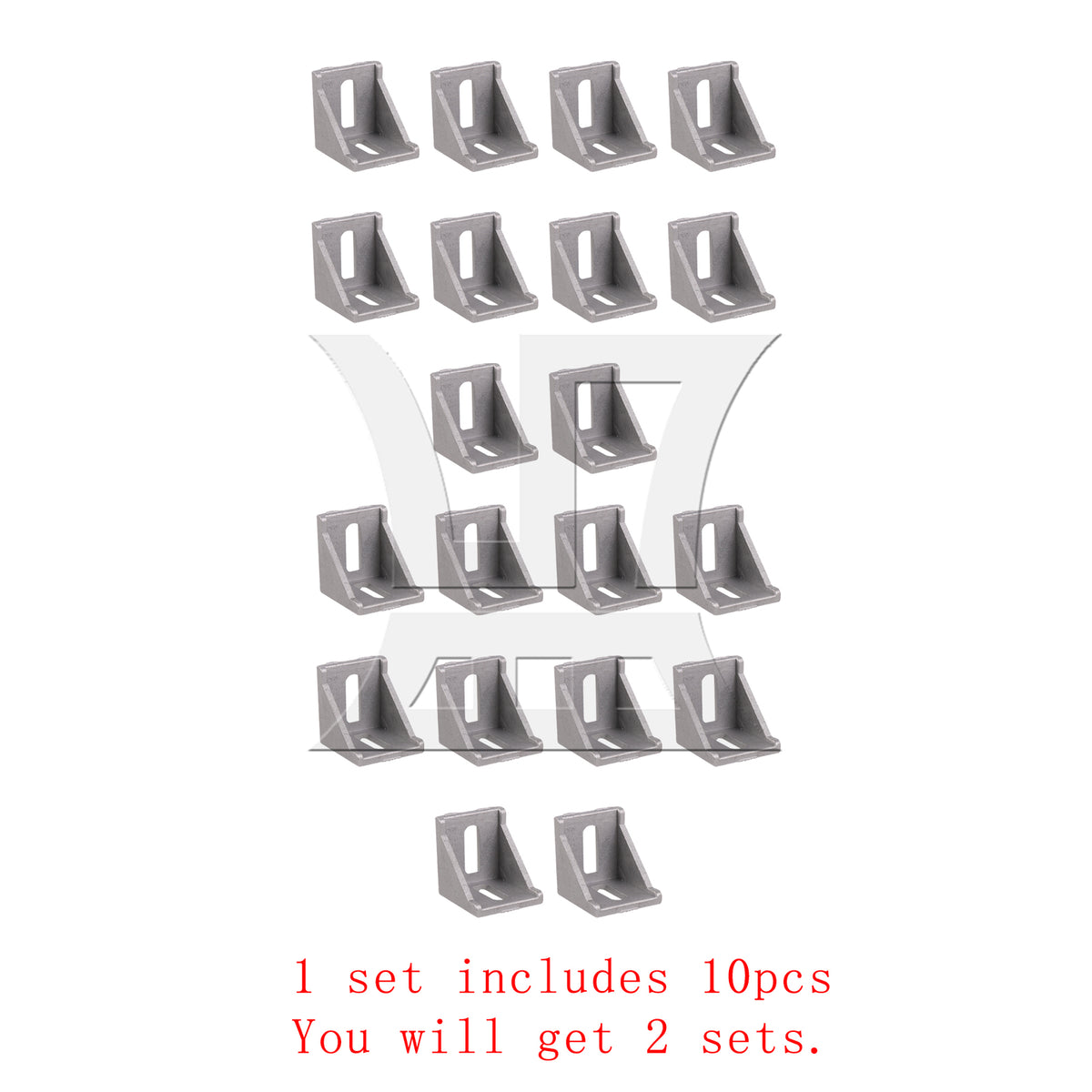 BQLZR 4x4cm Grey Aluminum L Shape Brace Corner Joint Right Angle Bracket
