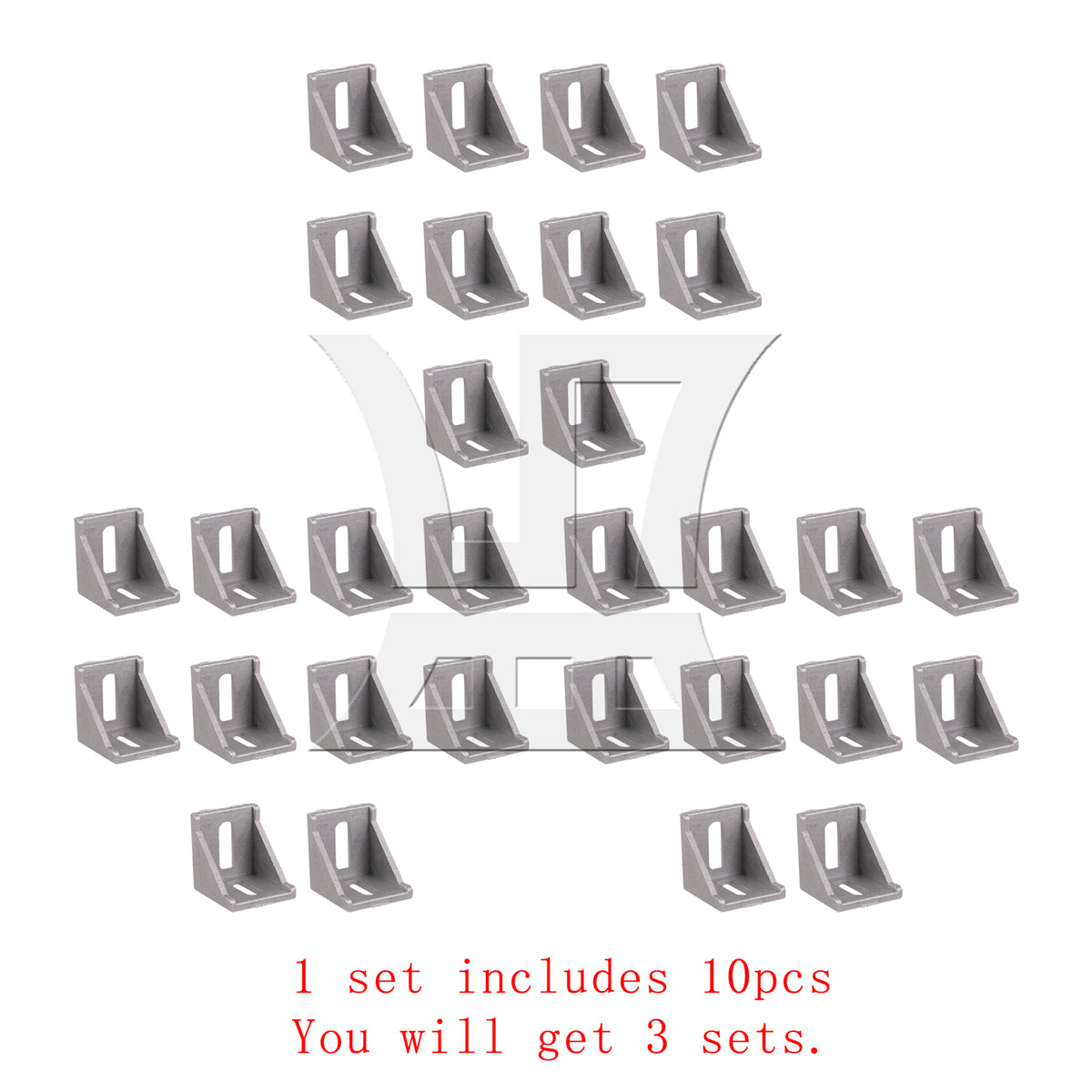 BQLZR 4x4cm Grey Aluminum L Shape Brace Corner Joint Right Angle Bracket