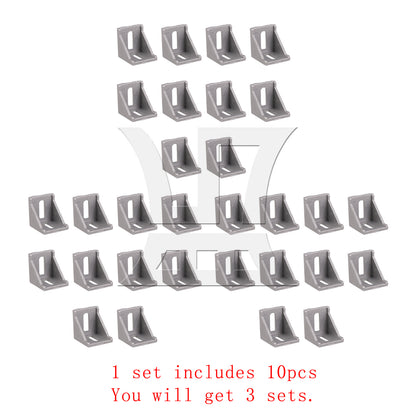 BQLZR 4x4cm Grey Aluminum L Shape Brace Corner Joint Right Angle Bracket