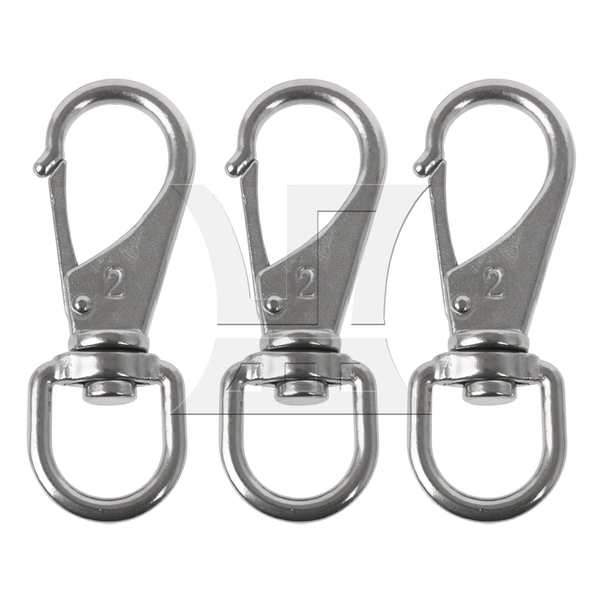 BQLZR 3PCS 304 stainless steel universal spring buckle rigging 2#