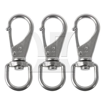 BQLZR 3PCS 304 stainless steel universal spring buckle rigging 2#