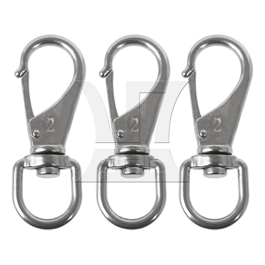 BQLZR 3PCS 304 stainless steel universal spring buckle rigging 2#