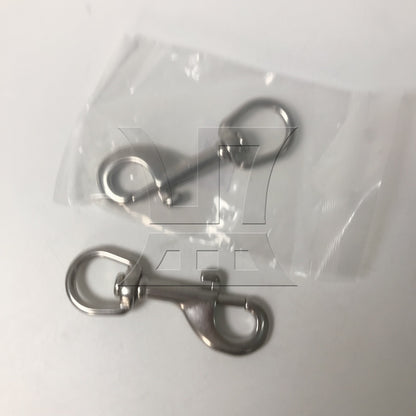 BQLZR 90mm 304 Stainless Steel Swivel-Eye Bolt Snap Hook Round Swivel Silver