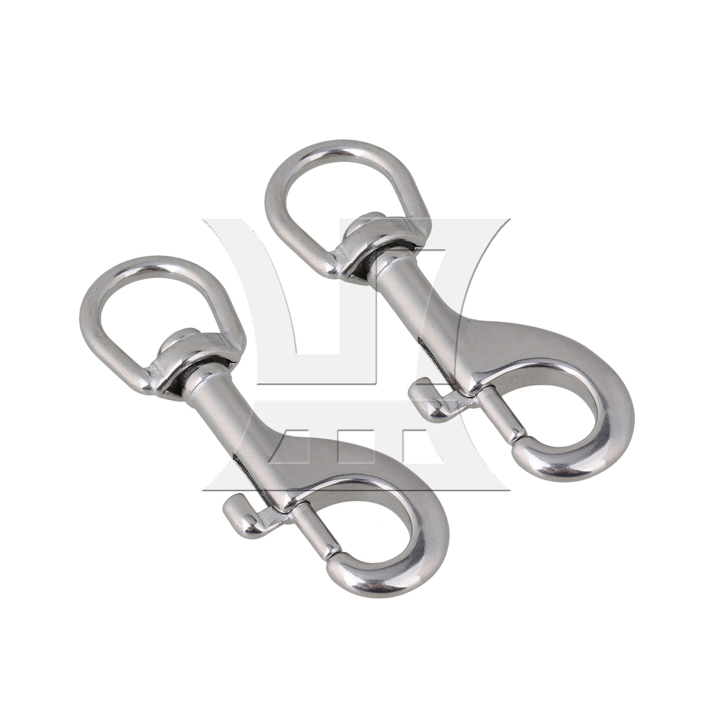 BQLZR 90mm 304 Stainless Steel Swivel-Eye Bolt Snap Hook Round Swivel Silver