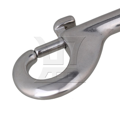 BQLZR 90mm 304 Stainless Steel Swivel-Eye Bolt Snap Hook Round Swivel Silver