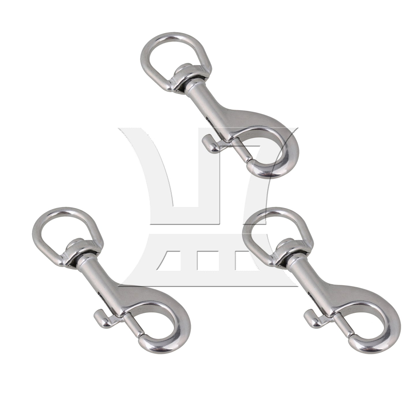 BQLZR 90mm 304 Stainless Steel Swivel-Eye Bolt Snap Hook Round Swivel Silver