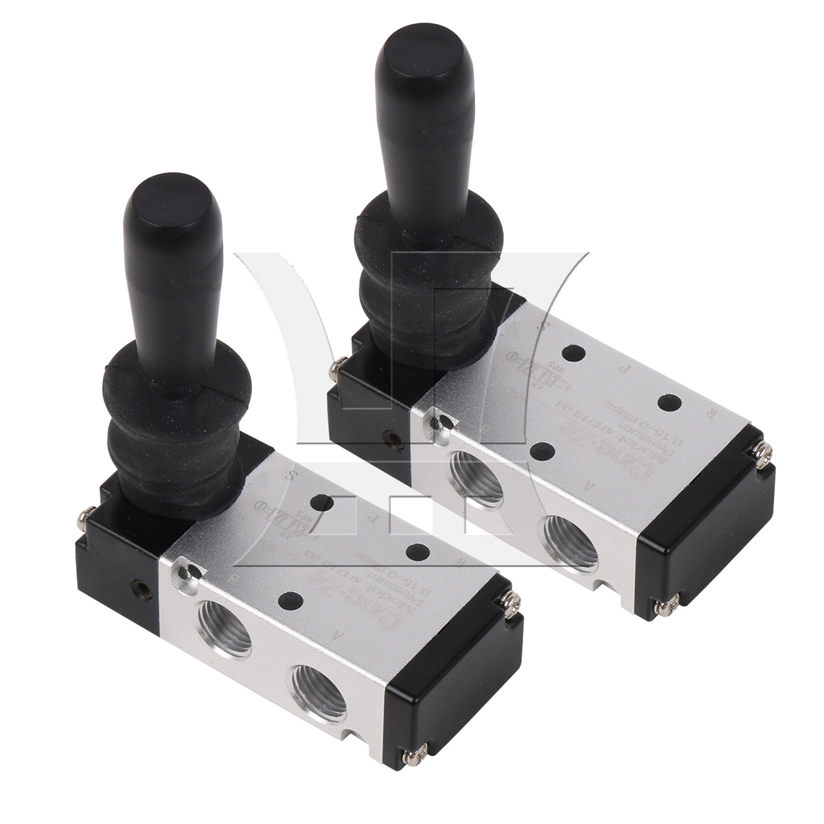 BQLZR 2 Pieces Aluminum 5 Port 2 Position 1/4" Hand Lever Operated Pneumatic Valve