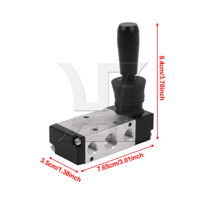 BQLZR 2 Pieces Aluminum 5 Port 2 Position 1/4" Hand Lever Operated Pneumatic Valve