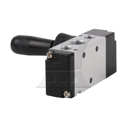 BQLZR 2 Pieces Aluminum 5 Port 2 Position 1/4" Hand Lever Operated Pneumatic Valve