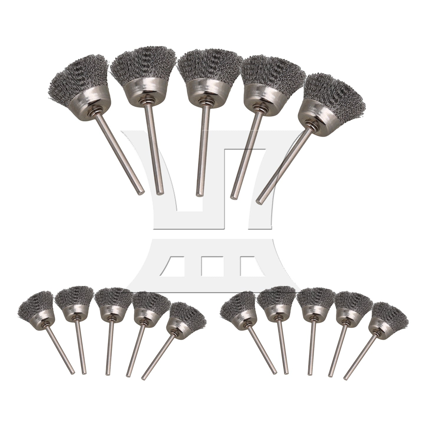 BQLZR Bowl Shape 25MM diameter Stainless Steel Wire Brush Drill End 1/8" shank 5pcs