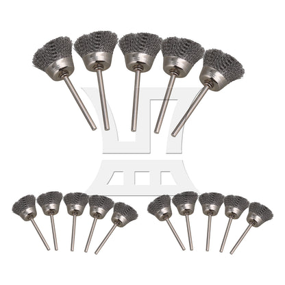 BQLZR Bowl Shape 25MM diameter Stainless Steel Wire Brush Drill End 1/8" shank 5pcs